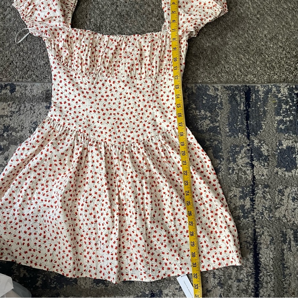 NWT Reformation Cottagecore Marielle Puff Sleeve Mini Dress In Fresa Sz 4 - Picture 13 of 15